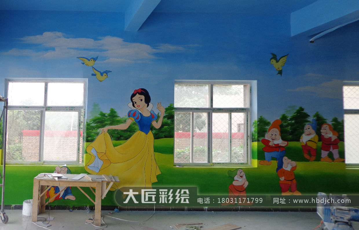石家庄墙体彩绘 大匠儿童游乐场彩绘作品(图2) 石家庄墙体彩绘 大匠儿童游乐场彩绘作品(图2)
