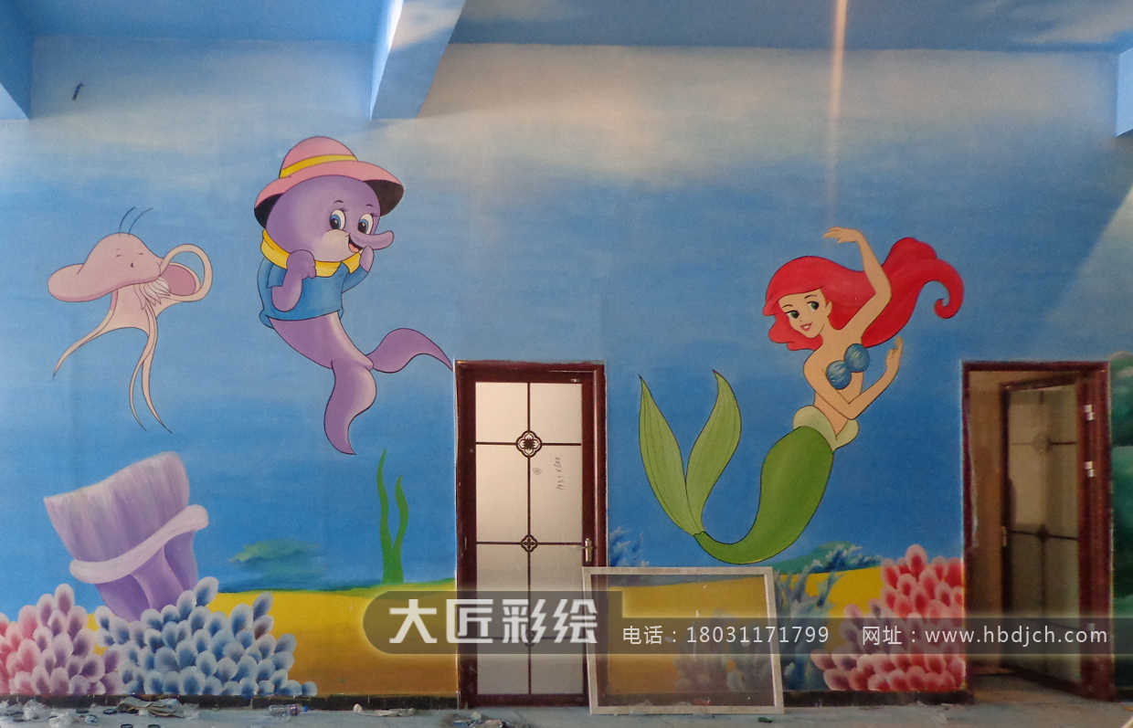 石家庄墙体彩绘 大匠儿童游乐场彩绘作品(图3) 石家庄墙体彩绘 大匠儿童游乐场彩绘作品(图3)