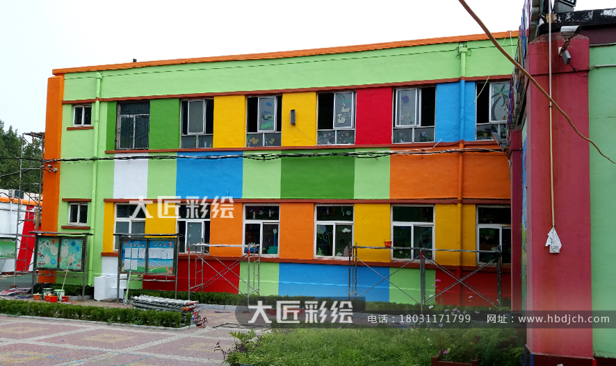 石家庄墙体彩绘 沙河市第二幼儿园彩绘作品(图4)