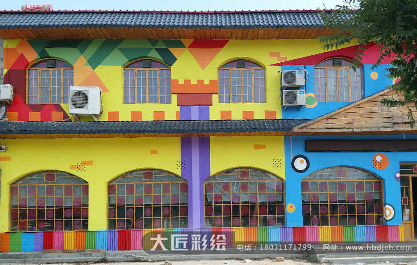 石家庄墙体彩绘 育才幼儿园彩绘作品(图1) 石家庄墙体彩绘 育才幼儿园彩绘作品(图1)